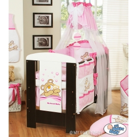 Baby cot Canopy made of tulle- Teddy Bear Barnaba pink