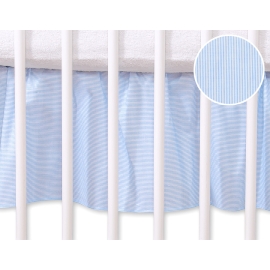 Baby cot decorative skirt dust Ruffle-Masking flounce 120x60cm- Hanging Hearts blue stripes