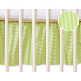 Baby cot decorative skirt dust Ruffle-Masking flounce 120x60cm- Hanging Hearts green stripes