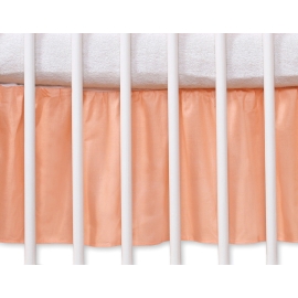 Baby cot decorative skirt dust Ruffle-Masking flounce 120x60cm- Hanging Hearts peach