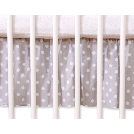Baby cot decorative skirt dust Ruffle-Masking flounce 120x60cm- Hanging Hearts white dots on Gray