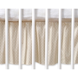 Baby cot decorative skirt dust Ruffle-Masking flounce 120x60cm- Hanging Hearts white polka dots on beige