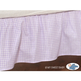 Baby cot decorative skirt dust Ruffle-Masking flounce 140x70cm- Bear with bow lilac