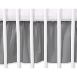 Baby cot decorative skirt dust Ruffle-Masking flounce 140x70cm- Hanging Hearts anthracite