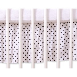 Baby cot decorative skirt dust Ruffle-Masking flounce 140x70cm- Hanging Hearts black dots on white