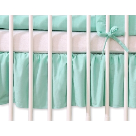 Baby cot decorative skirt dust Ruffle-Masking flounce 140x70cm- Hanging Hearts mint