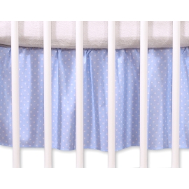Baby cot decorative skirt dust Ruffle-Masking flounce 140x70cm- Hanging Hearts white polka dots on blue