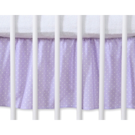 Baby cot decorative skirt dust Ruffle-Masking flounce 140x70cm- Hanging Hearts white polka dots on lilac