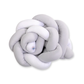 Baby cot Knot bumper 180cm - white-gray