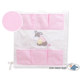 Baby Cot Tidy Organiser- Donkey Luca pink