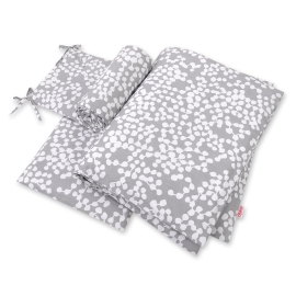 Baby Crib/Cot Bedding set 3-pcs - bubbles gray