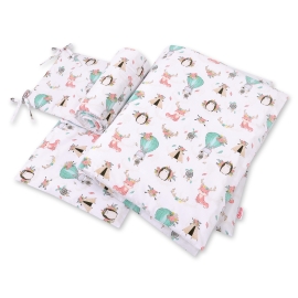 Baby Crib/Cot Bedding set 3-pcs - foxes beige
