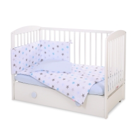 Baby Crib/Cot Bedding set 3-pcs - gray -blue stars