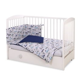 Baby Crib/Cot Bedding set 3-pcs - gray rabbits