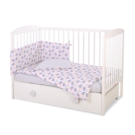 Baby Crib/Cot Bedding set 3-pcs - hedgehogs Gray