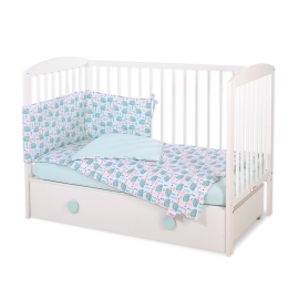 Baby Crib/Cot Bedding set 3-pcs - hedgehogs mint
