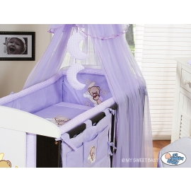 Baby Crib/Cot Bedding set 3-pcs (L60)- Good night lilac
