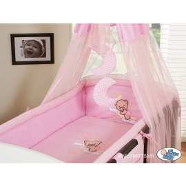 Baby Crib/Cot Bedding set 3-pcs (L60)- Good night pink