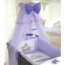 Baby Crib/Cot Bedding set 3-pcs (L60)- Teddy Bear Barnaba lilac
