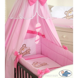 Baby Crib/Cot Bedding set 3-pcs (L60)- Teddy Bear Barnaba pink