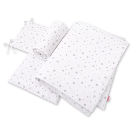 Baby Crib/Cot Bedding set 3-pcs - mini gray stars