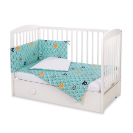 Baby Crib/Cot Bedding set 3-pcs - mint forest