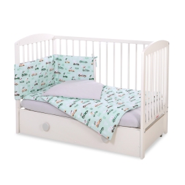 Baby Crib/Cot Bedding set 3-pcs - mint rabbits