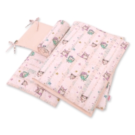 Baby Crib/Cot Bedding set 3-pcs - Owls cream-mint