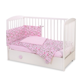 Baby Crib/Cot Bedding set 3-pcs - pink butterflies