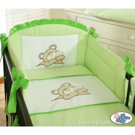 Baby Crib/Cot Bedding set 3-pcs (S70)- Teddy Bear green