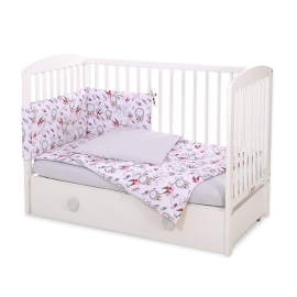 Baby Crib/Cot Bedding set 3-pcs - swallows pink