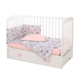 Baby Crib/Cot Bedding set 3-pcs - Swans gray