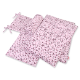 Baby Crib/Cot Bedding set 3-pcs - white-wine red stars