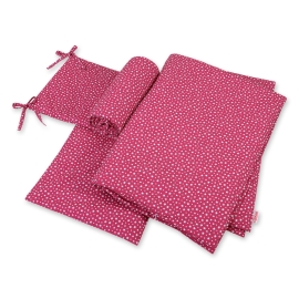 Baby Crib/Cot Bedding set 3-pcs - wine red stars