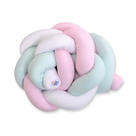 Baby crib Knot bumper- white-pink-mint