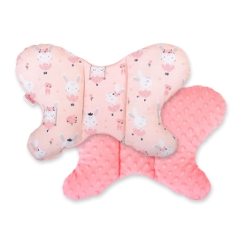 Baby Double-sided Anti Shock Pillow "BUTTERFLY" - ballerinas pink/powder pink