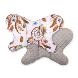 Baby Double-sided Anti Shock Pillow "BUTTERFLY" - hedgehogs mint/mint
