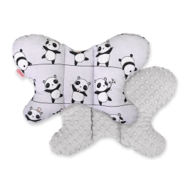 Baby Double-sided Anti Shock Pillow "BUTTERFLY" - Panda gray/gray