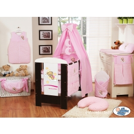 Baby Girl Nursery Bedding set 5-pcs- with canopy (S60)- Good night pink