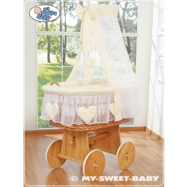Baby Wicek Crib with Drapes Amelie cream