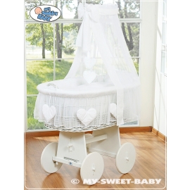 Moses Basket with Drapes crib - Amelie white