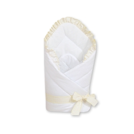 Baby nest - Baby Wrap Blanket Bear with bow white