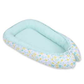 Baby nest- blue butterflies/mint