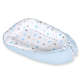 Baby nest- gray-blue stars/ blue