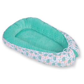 Baby nest minky - hedgehogs mint
