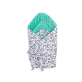 Baby nest minky with bow - rocking horses