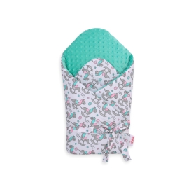 Baby nest minky with stiffening with bow - rocking horses