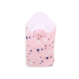 Baby nest - pink-navy blue stars