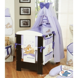 Baby nursery Canopy made of thicker fabric cotton- Teddy bear Barnaba lilac