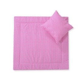Baby pram bedding set 2pcs- Flower pattern navy pink